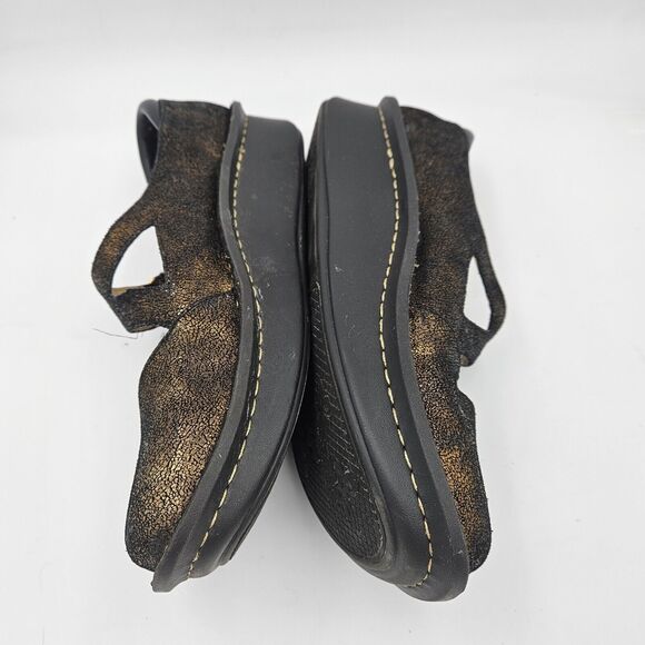Alegria Peek-a-boo Mary Janes Dayna Copper Metallic Leather Women's Sz 39/9 - Picture 3 of 7